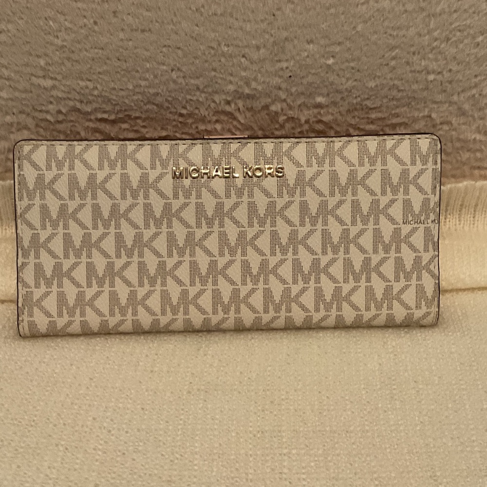 Michael Kors Beige Monogram Wallet